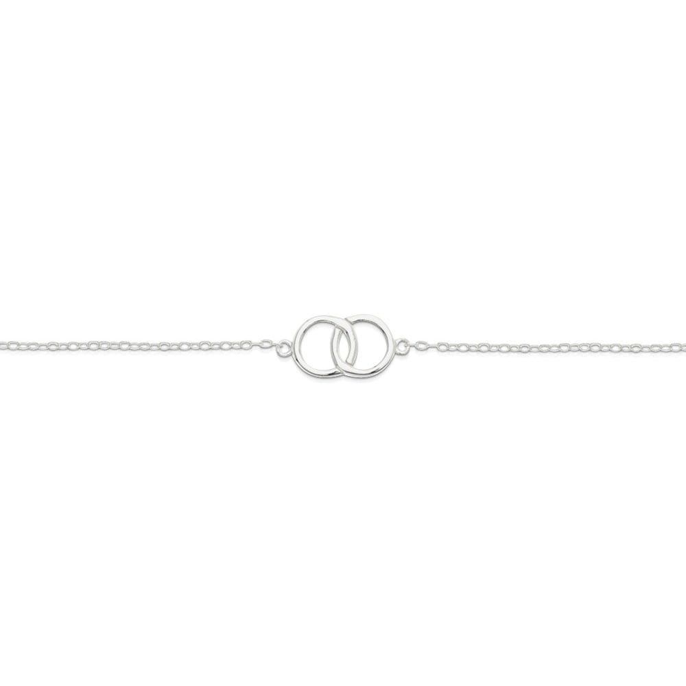Silver bracelet on a white background