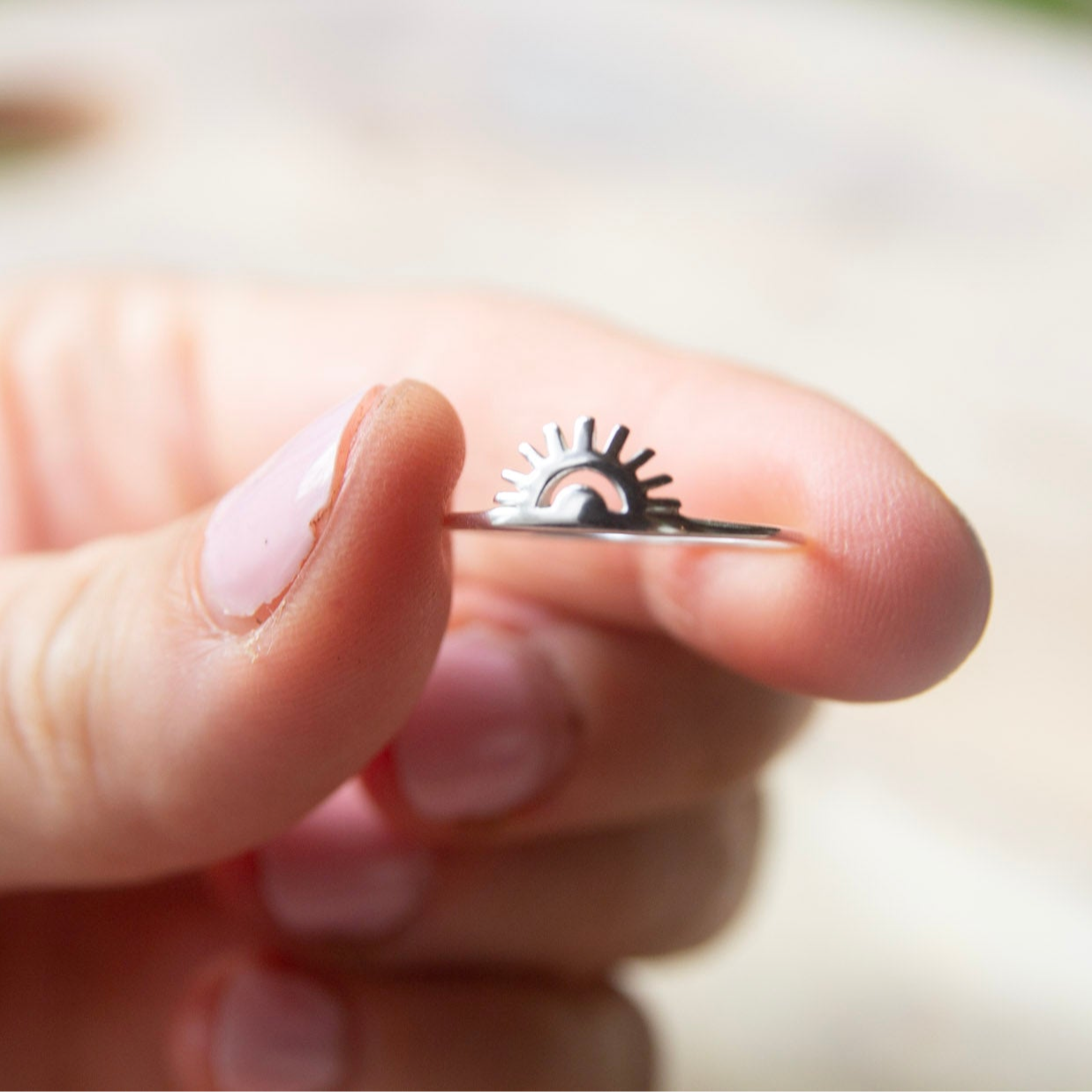 sunrise silver ring