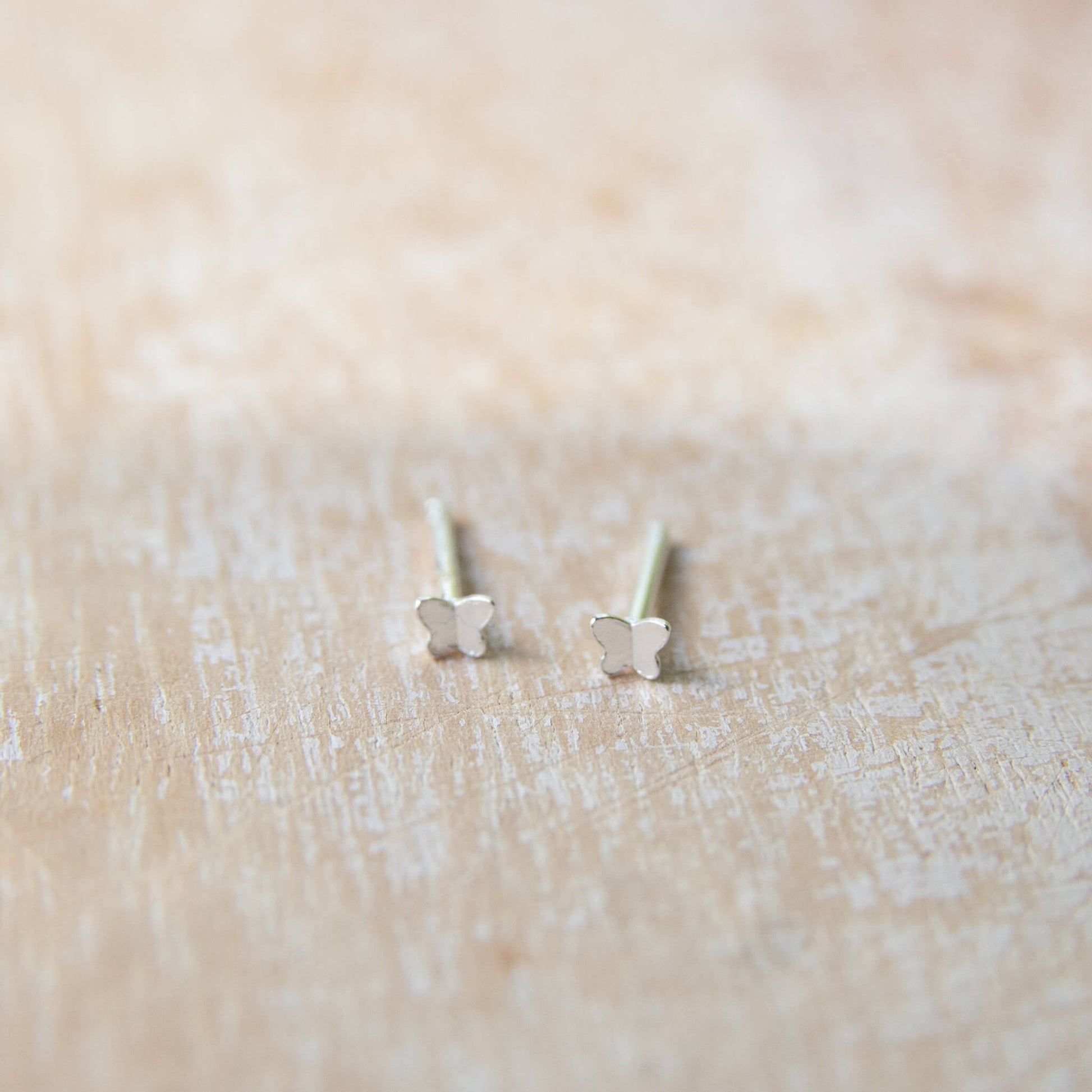 Sterling Silver Tiny Butterfly Stud Earrings