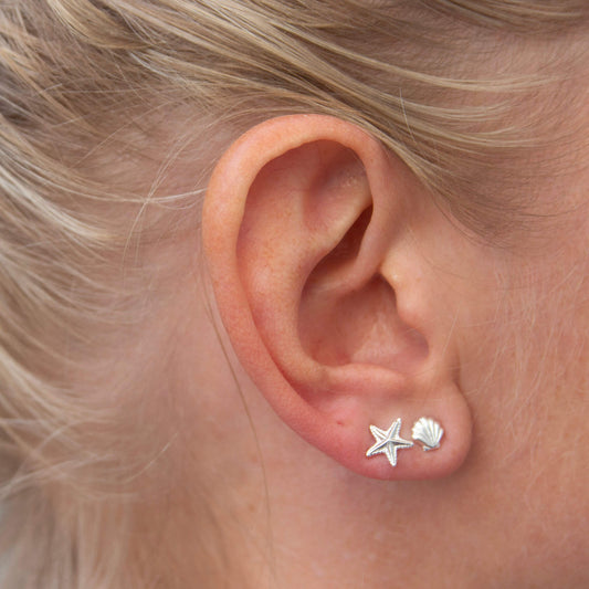 Sterling Silver Starfish Stud Earrings