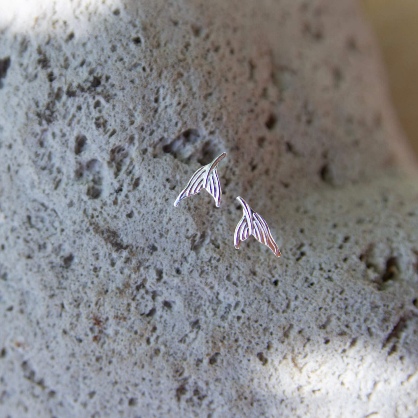 silver mermaid tail earrings