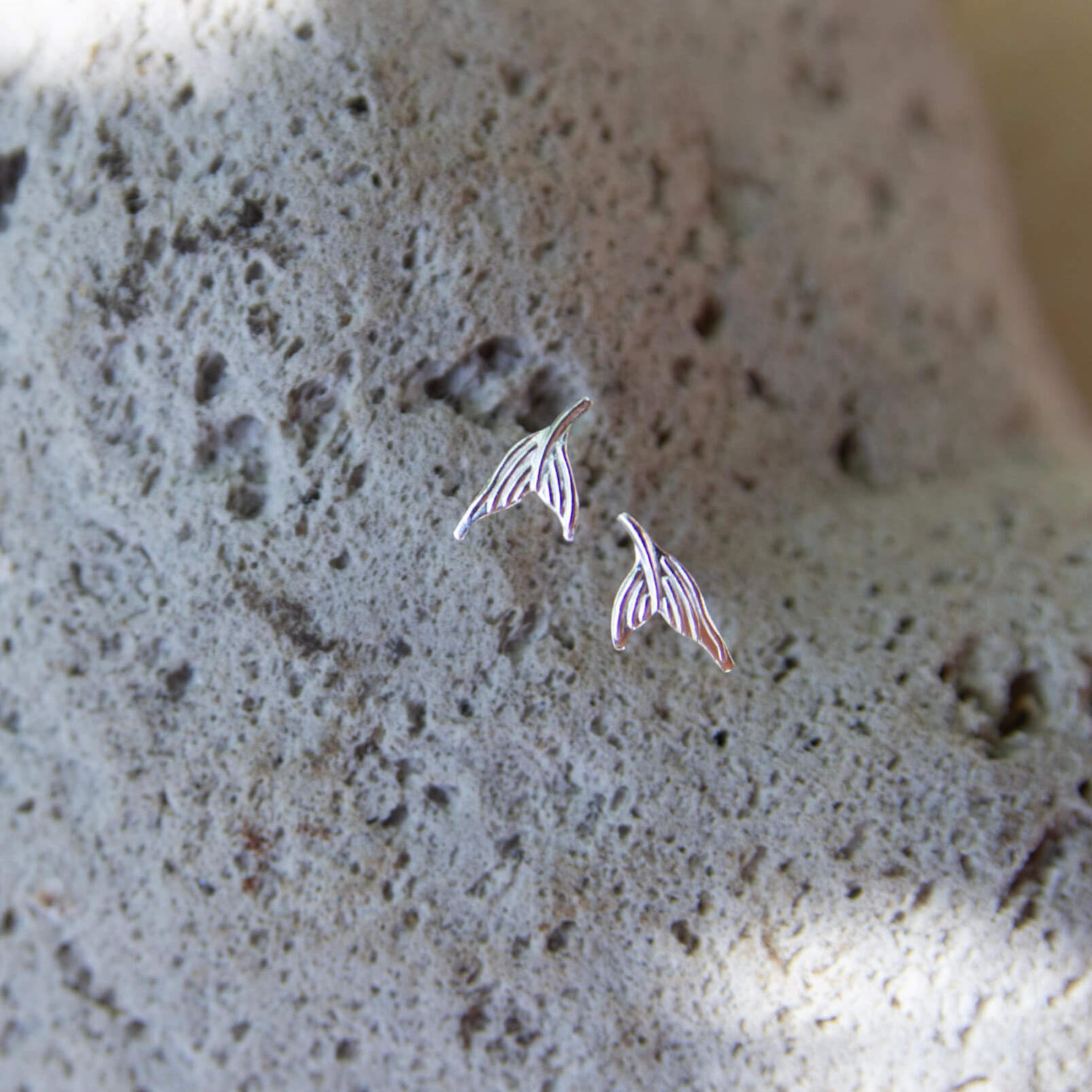 silver mermaid tail earrings