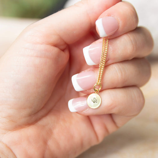 Tiny Treasures - Gold-Plated Coral Necklace
