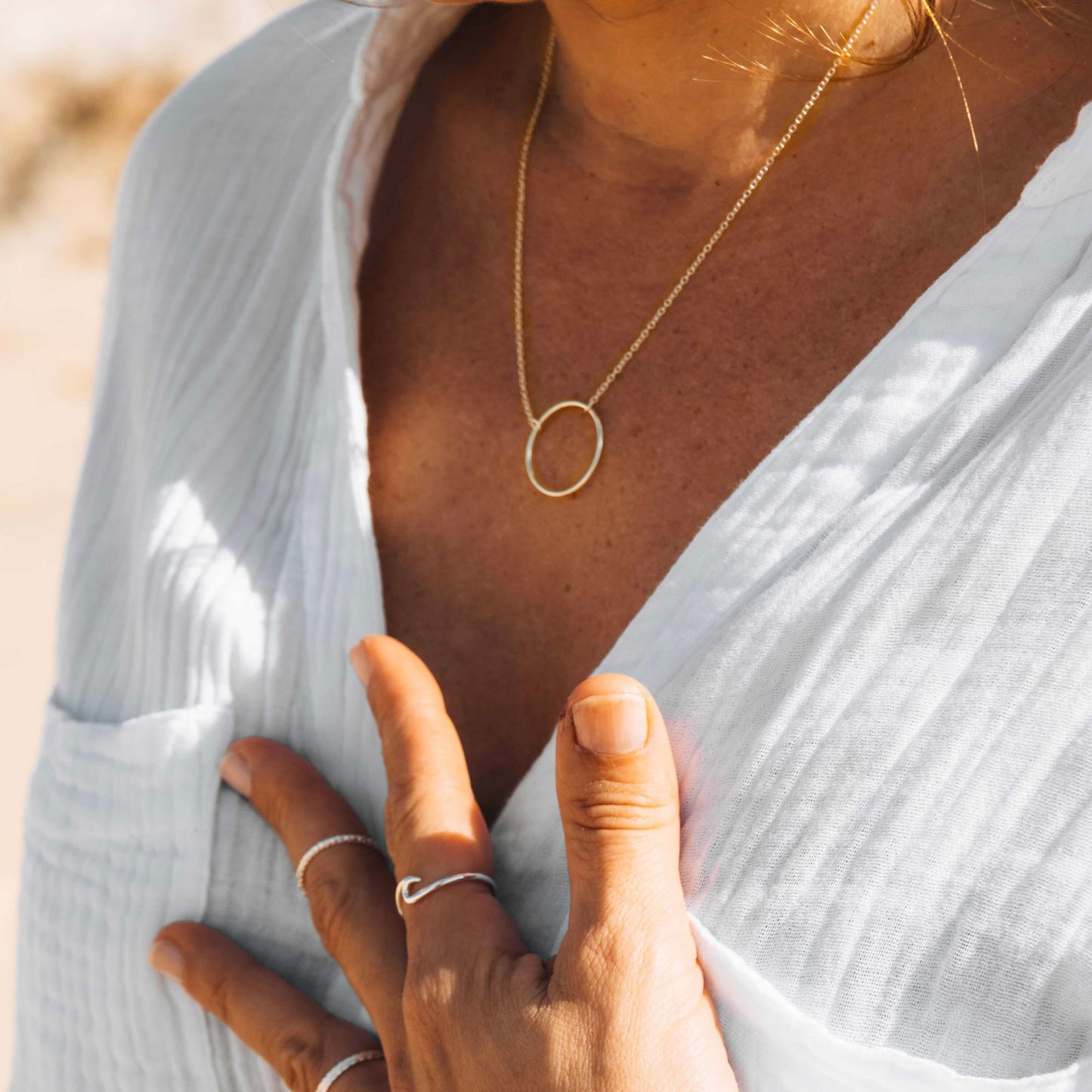 NAYLA - Gold Plated Circle Necklace