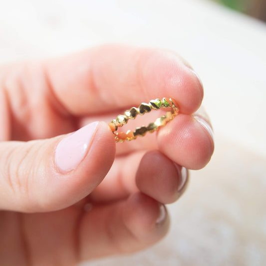 Gold Plated Sterling Silver Love Heart Ring