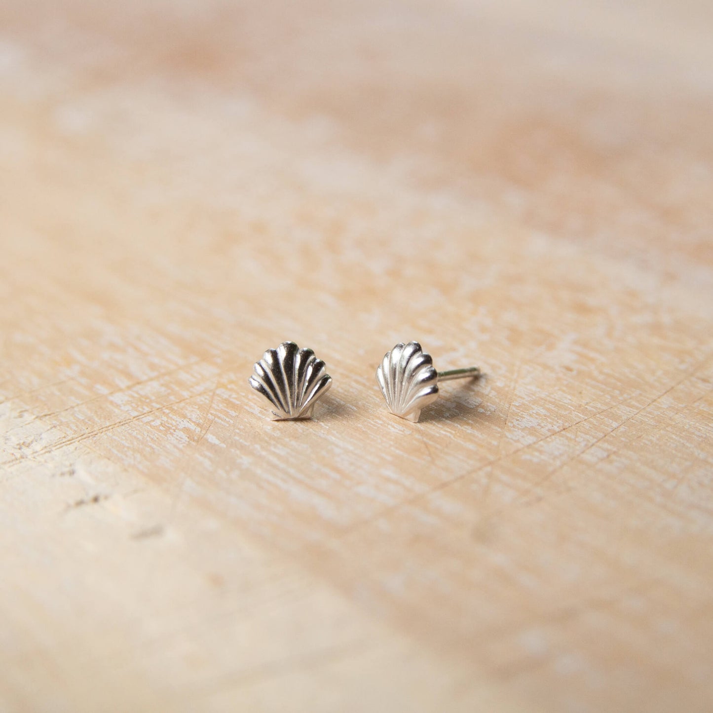 Sterling Silver Shell Stud Earrings