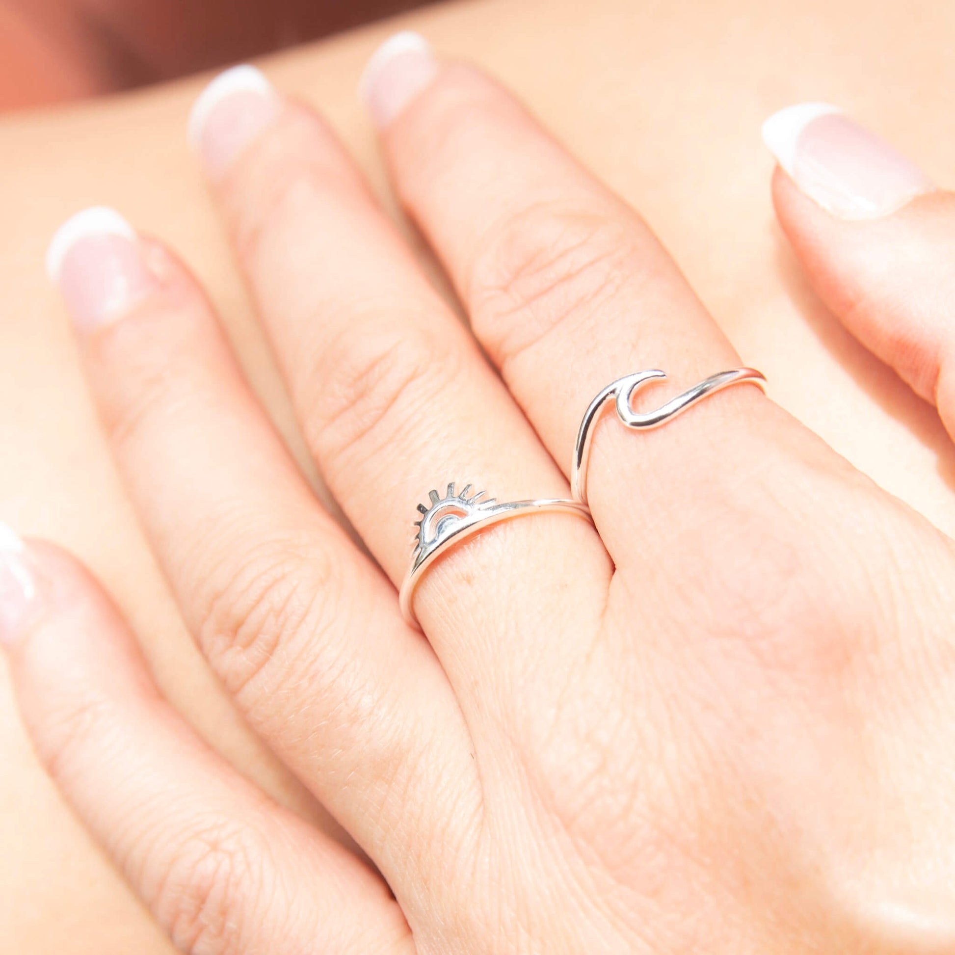 sunrise ring and wave ring