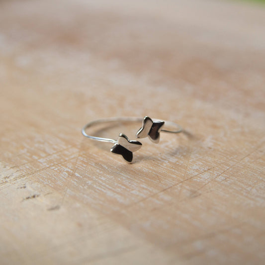 Sterling Silver Butterflies Ring