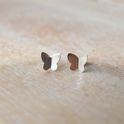 Sterling Silver Butterfly Stud Earrings