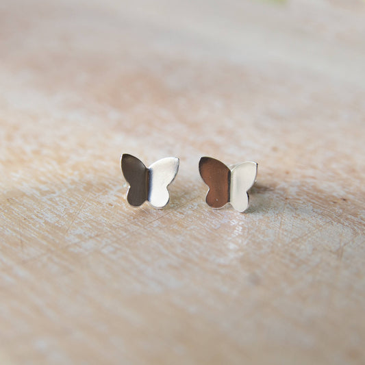 Sterling Silver Butterfly Stud Earrings
