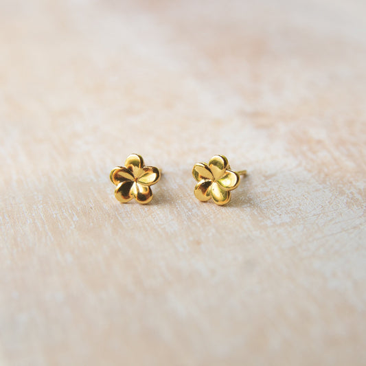 Gold Plated Sterling Silver Frangipani Earrings