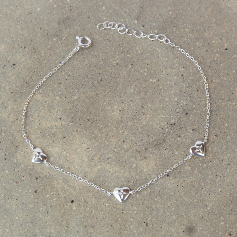 ANA - Love Heart Silver Bracelet