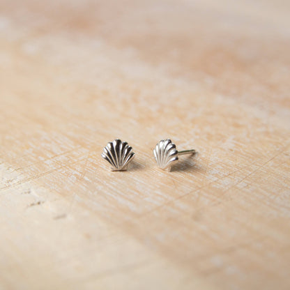Sterling Silver Shell Stud Earrings